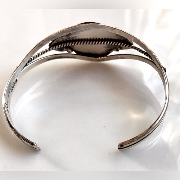 Vintage Native American Sterling Silver Cuff Bracelet - Picture 3 of 11